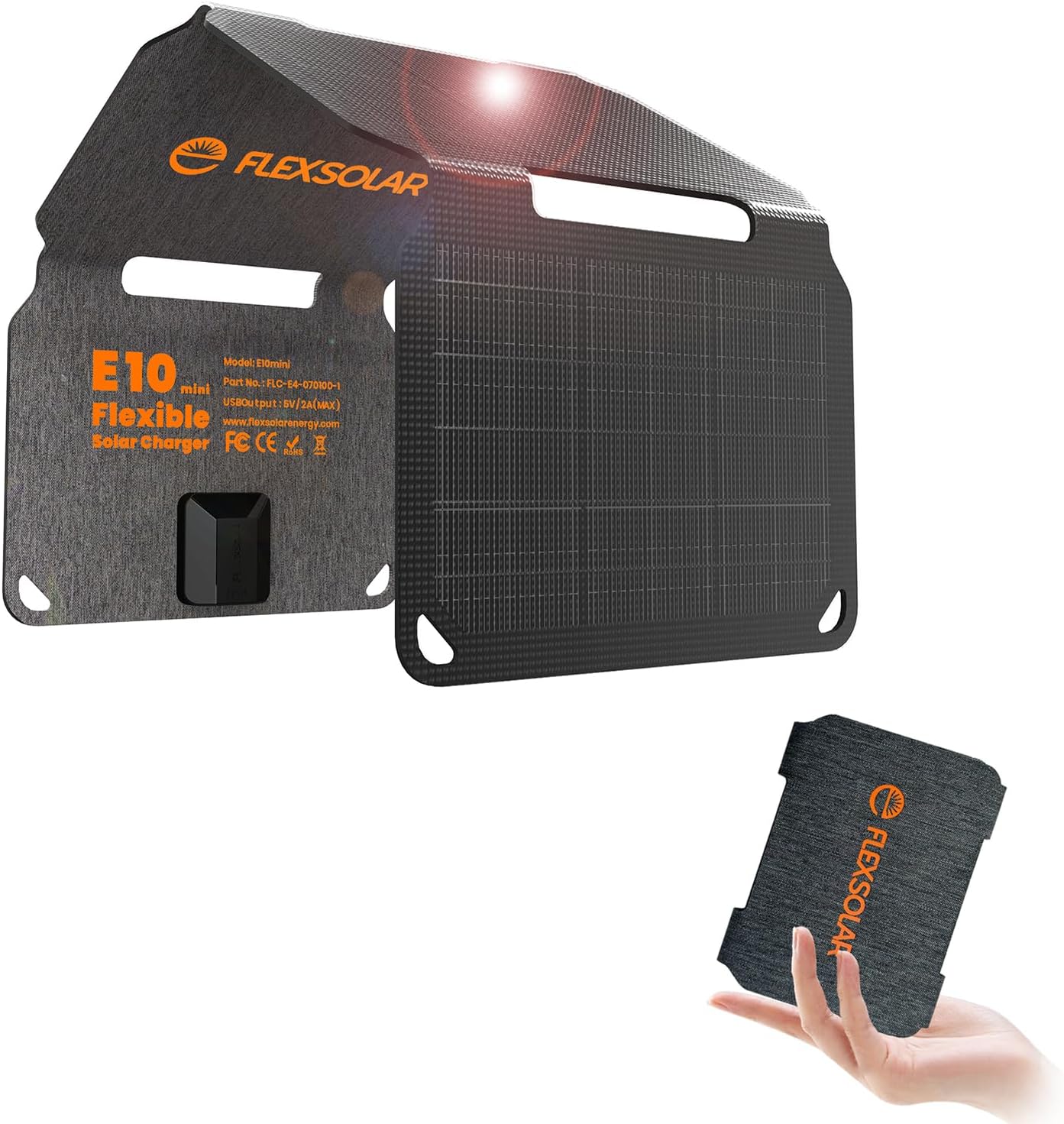 FlexSolar® E10 MINI Solar Panel, USB Solar Charger Foldable Portable I ...