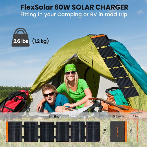 FlexSolar® S60 60W SolarPad Solar Panel Charger |  Official Refurbished