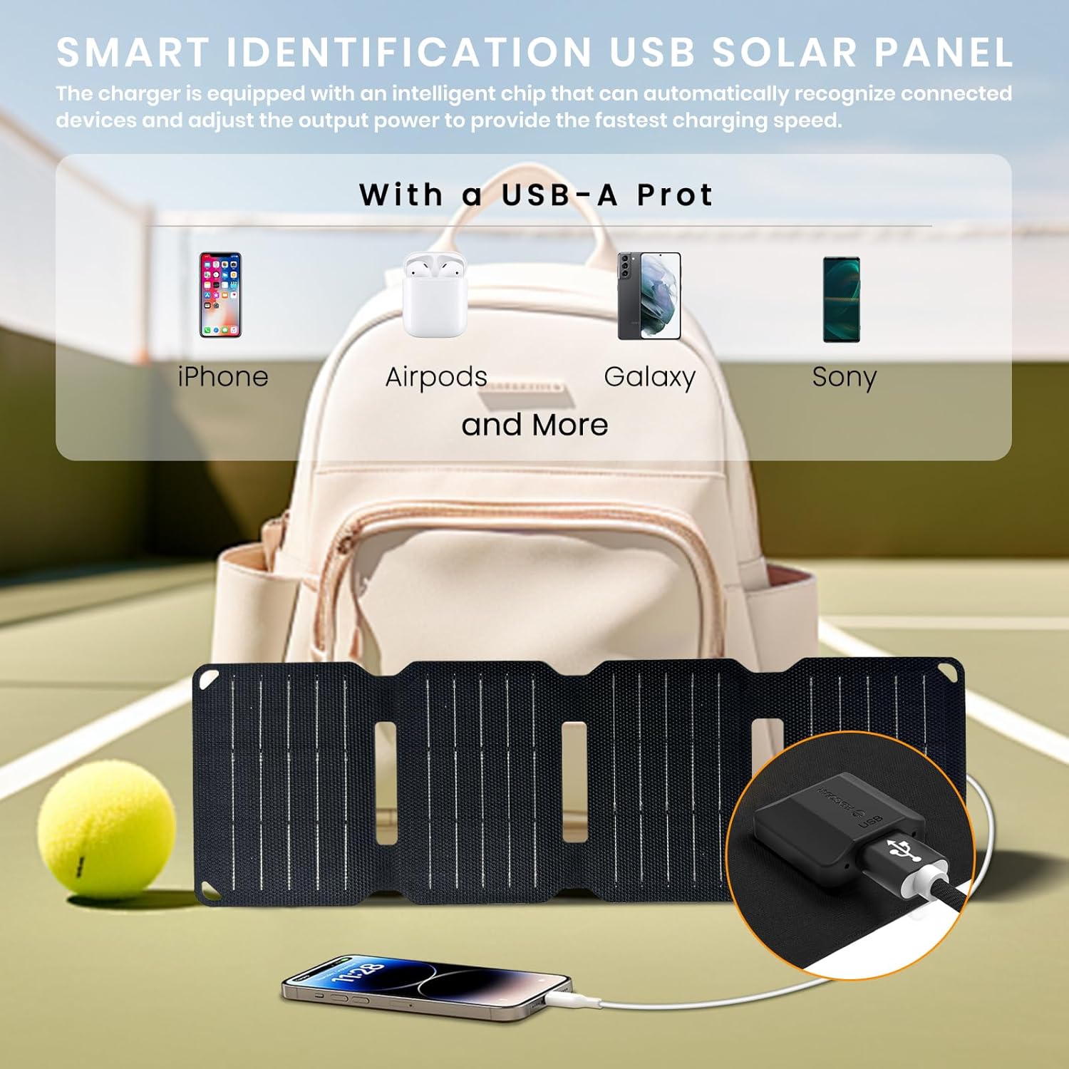 FlexSolar® E10 MINI Solar Panel, USB Solar Charger Foldable Portable IP67 Waterproof(Used-Like New)