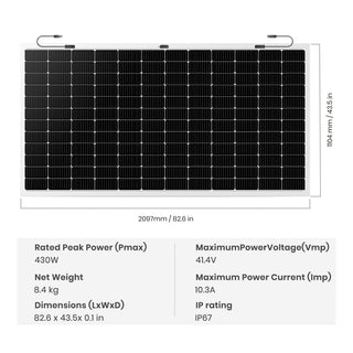 FlexWatt 430W lightweight flexible solar panel