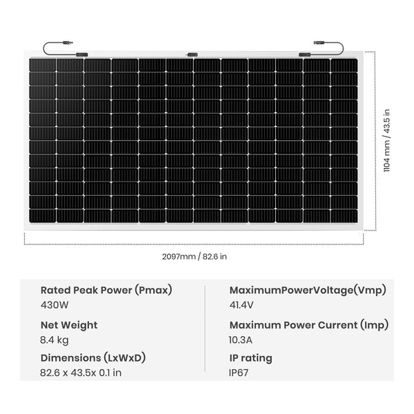 FlexWatt 430W lightweight flexible solar panel