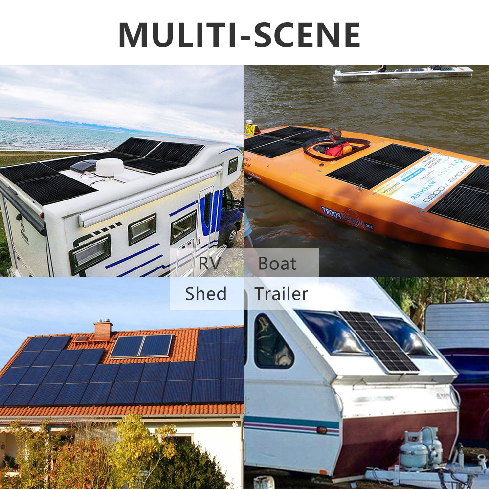 Tier Solar 200 Watt Dual Voltage Portable Solar Panel (for 12V or 24V  Batteries) with PWM Charge Controller Most Common RV Connector Included,  Fol