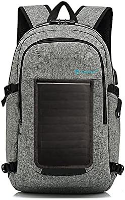 FlexSolar Backpack with Built-in 3500mAh Battery for Digital Cameras and All USB Devices